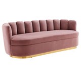 Victoria Channel Tufted Performance Velvet Sofa by Lefancy