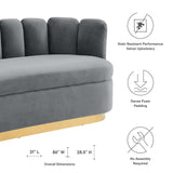 Victoria Channel Tufted Performance Velvet Sofa by Lefancy