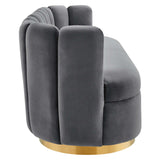Victoria Channel Tufted Performance Velvet Sofa by Lefancy