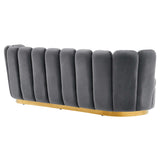 Victoria Channel Tufted Performance Velvet Sofa by Lefancy