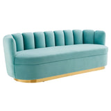 Victoria Channel Tufted Performance Velvet Sofa by Lefancy