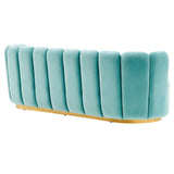 Victoria Channel Tufted Performance Velvet Sofa by Lefancy