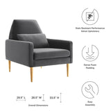 Liliana Performance Velvet Armchair by Lefancy