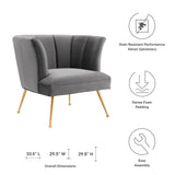 Veronica Channel Tufted Performance Velvet Armchair by Lefancy