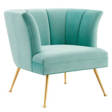 Veronica Channel Tufted Performance Velvet Armchair by Lefancy