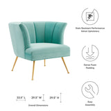 Veronica Channel Tufted Performance Velvet Armchair by Lefancy