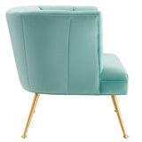 Veronica Channel Tufted Performance Velvet Armchair by Lefancy