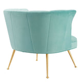Veronica Channel Tufted Performance Velvet Armchair by Lefancy