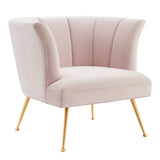 Veronica Channel Tufted Performance Velvet Armchair by Lefancy