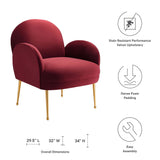 Transcend Performance Velvet Armchair by Lefancy