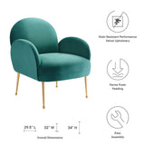 Transcend Performance Velvet Armchair by Lefancy