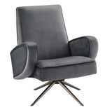 Superior Performance Velvet Swivel Chair by Lefancy