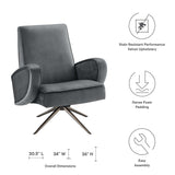 Superior Performance Velvet Swivel Chair by Lefancy