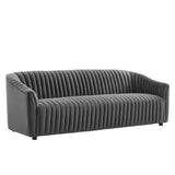 Announce Performance Velvet Channel Tufted Sofa by Lefancy