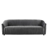 Announce Performance Velvet Channel Tufted Sofa by Lefancy