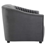 Announce Performance Velvet Channel Tufted Loveseat by Lefancy