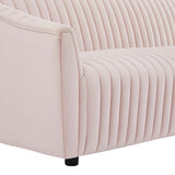 Announce Performance Velvet Channel Tufted Loveseat by Lefancy