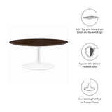 Lippa 36" Round Wood Grain Coffee Table by Lefancy