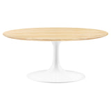 Lippa 36" Round Wood Grain Coffee Table by Lefancy