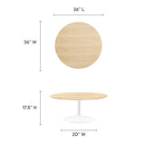 Lippa 36" Round Wood Grain Coffee Table by Lefancy