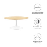 Lippa 36" Round Wood Grain Coffee Table by Lefancy