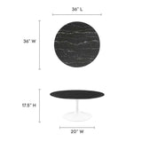 Lippa 36" Round Artificial Marble Coffee Table by Lefancy