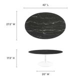 Lippa 42" Oval Artificial Marble Coffee Table by Lefancy