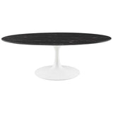 Lippa 48" Oval Artificial Marble Coffee Table by Lefancy