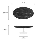 Lippa 48" Oval Artificial Marble Coffee Table by Lefancy