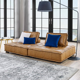 Saunter 2-Piece Tufted Vegan Leather Vegan Leather Loveseat by Lefancy