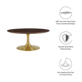 Lippa 36" Round Wood Grain Coffee Table by Lefancy