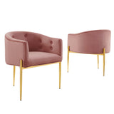 Savour Tufted Performance Velvet Accent Chairs Set of 2 by Lefancy