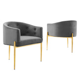 Savour Tufted Performance Velvet Accent Chairs Set of 2 by Lefancy