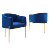 Savour Tufted Performance Velvet Accent Chairs Set of 2 by Lefancy