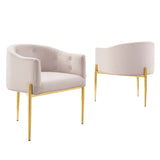 Savour Tufted Performance Velvet Accent Chairs Set of 2 by Lefancy