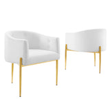 Savour Tufted Performance Velvet Accent Chairs Set of 2 by Lefancy