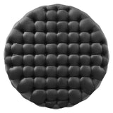 Amour Tufted Button Large Round Performance Velvet Ottoman by Lefancy