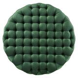 Amour Tufted Button Large Round Performance Velvet Ottoman by Lefancy