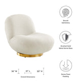Kindred Boucle Upholstered Upholstered Fabric Swivel Chair by Lefancy