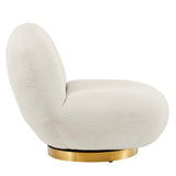 Kindred Boucle Upholstered Upholstered Fabric Swivel Chair by Lefancy