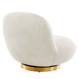 Kindred Boucle Upholstered Upholstered Fabric Swivel Chair by Lefancy