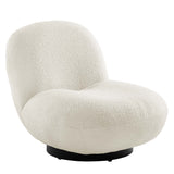 Kindred Boucle Upholstered Upholstered Fabric Swivel Chair by Lefancy