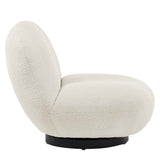 Kindred Boucle Upholstered Upholstered Fabric Swivel Chair by Lefancy