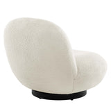 Kindred Boucle Upholstered Upholstered Fabric Swivel Chair by Lefancy