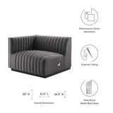 Conjure Channel Tufted Performance Velvet Left-Arm Chair by Lefancy