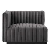 Conjure Channel Tufted Performance Velvet Left-Arm Chair by Lefancy