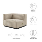 Conjure Channel Tufted Upholstered Fabric Left-Arm Chair by Lefancy