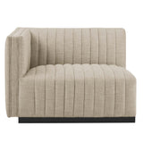 Conjure Channel Tufted Upholstered Fabric Left-Arm Chair by Lefancy