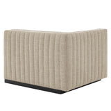 Conjure Channel Tufted Upholstered Fabric Left-Arm Chair by Lefancy