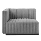 Conjure Channel Tufted Upholstered Fabric Left-Arm Chair by Lefancy